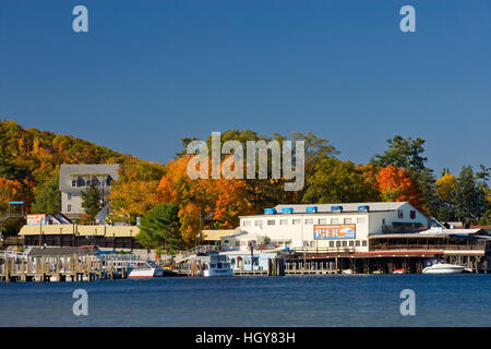 Weirs Beach on Lake Winnipesauke in Laconia, New Hampshire. Stock Photo