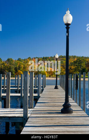 The docks at Weirs Beach on Lake Winnipesauke in Laconia, New Hampshire. Stock Photo