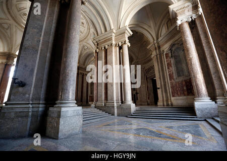 Caserta, Italy - July 29th, 2016 : The main hall in Royal Palace of Caserta, Campania, Italy. Stock Photo