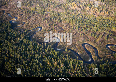 The boggy wetalnds of the Nulhegan River in Ferdinand, Vermont.  Near Island Pond.  Conte National Wildlife Refuge.  Northeast Kingdom. Connecticut Ri Stock Photo