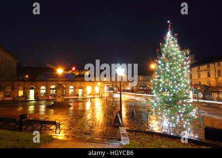 Cavendish Arcade shopping centre on Terrace Road, Buxton, Derbyshire decorated for Christmas Stock Photo
