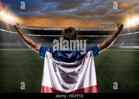 French soccer player, celebrating with the fans. Stock Photo