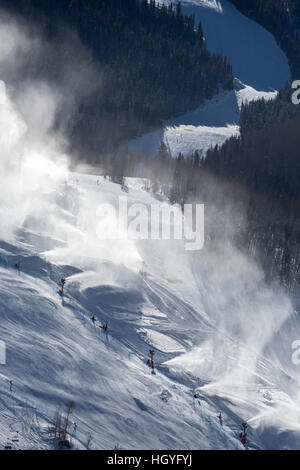 Vail, Colorado - Snowmaking at Vail Ski Resort Stock Photo