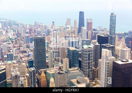 Panorama view of downtown Chicago Stock Photo