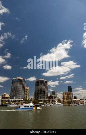 Skyline of Kangaroo Point, Brisbane, Queenlsand, Australia Stock Photo