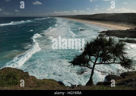 Main Beach seen from Point Lookout, North Stradbroke Island, Queensland, Australia Stock Photo