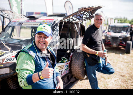 San Juan, Argentina. 14th Jan, 2017. Brazilian Leandro Torres and Lourival Roldan won today in Buenos Aires, Argentina, Rallly Dakar 2017 in UTVs category. Credit: Victor Eleutério/FotoArena/Alamy Live News Stock Photo