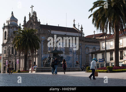 Porto: view of the Carmo Church, built in the 18th century and considered an amazing example of the baroque architecture Stock Photo