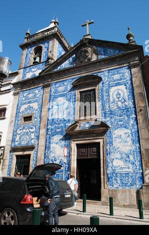 Portugal: Capela das Almas, Chapel of Souls, or Santa Catarina's Chapel, the church of Porto famous for its azulejos Stock Photo