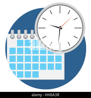 Business time icon. Calendat and clock vector illustration Stock Photo