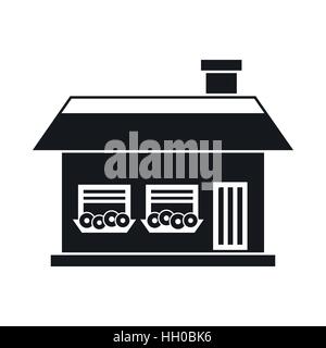 One storey house with two windows icon Stock Vector