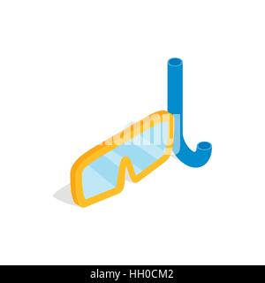 Diving mask icon, isometric 3d style Stock Vector