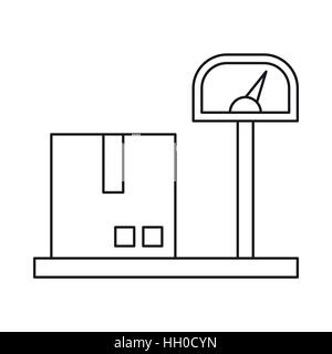 Scales for cargo icon, outline style Stock Vector