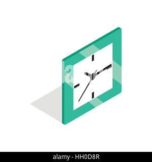 Square clock icon, isometric 3d style Stock Vector