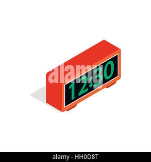 Digital clock icon, isometric 3d style Stock Vector