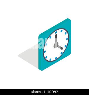 Square wall clock icon, isometric 3d style Stock Vector