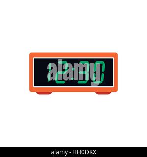 Digital table clock icon, flat style Stock Vector
