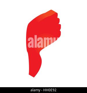 Thumbs down or dislike icon, isometric 3d style Stock Vector