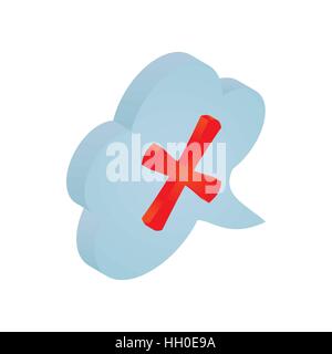 Speech bubble with cross icon, isometric 3d style Stock Vector