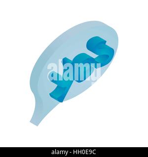 Yes sign in speech bubble icon, isometric 3d style Stock Vector