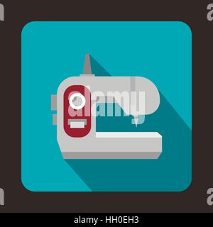 Sewing machine icon, flat style Stock Vector