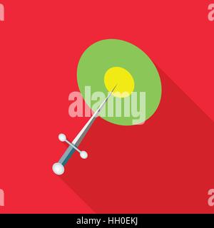 Steel throwing knife icon, flat style Stock Vector