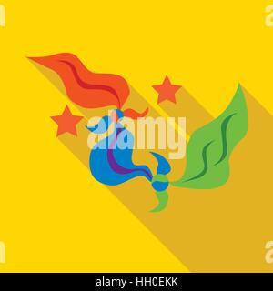 Multicolored handkerchiefs of magician icon Stock Vector