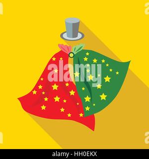 Top hat and handkerchiefs of magician icon Stock Vector