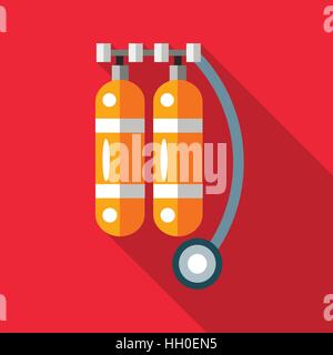 Aqualung icon in flat style Stock Vector