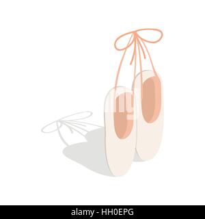 Ballet pointe shoes icon, isometric 3d style Stock Vector