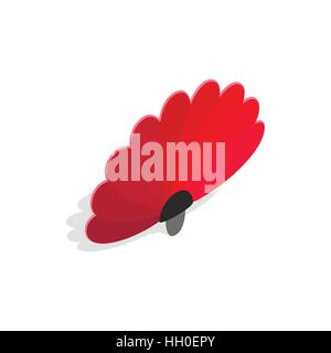 Red fan icon in isometric 3d style Stock Vector