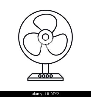 Electric table fan icon, outline style Stock Vector