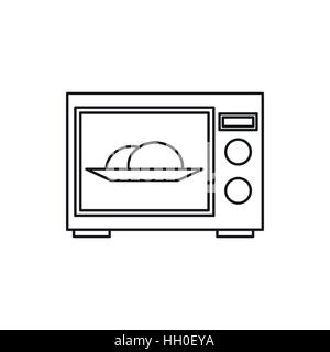Microwave oven icon, outline style Stock Vector