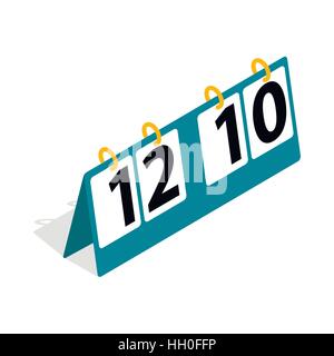 Tennis score board icon, isometric 3d style Stock Vector