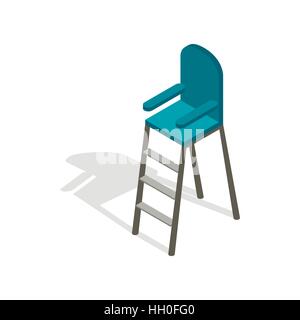 Tennis referee chair icon, isometric 3d style Stock Vector