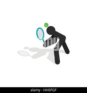 Tennis returner icon, isometric 3d style Stock Vector