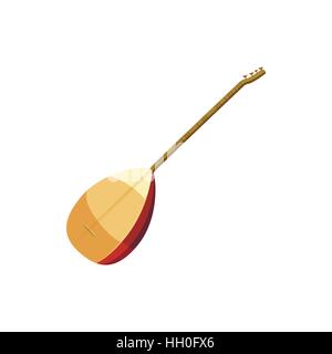 Saz traditional turkish music instrument icon Stock Vector