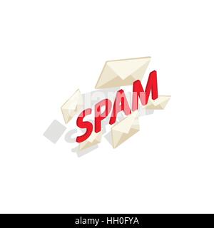 Spam word icon in isometric 3d style Stock Vector