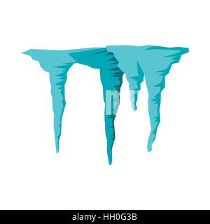 Icicles icon, flat style Stock Vector