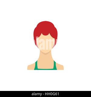 Woman with sleek hair and a bun icon, flat style Stock Vector