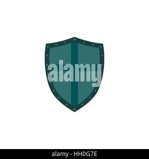 Ancient shield icon in flat style Stock Vector