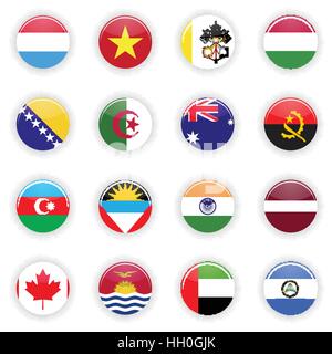 Flags set of the world Stock Vector