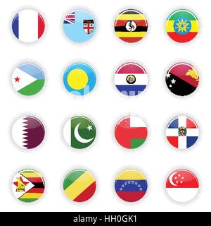 Flags set of the world Stock Vector