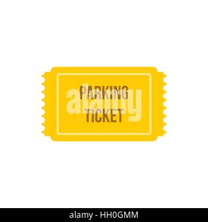 Parking ticket icon, flat style Stock Vector