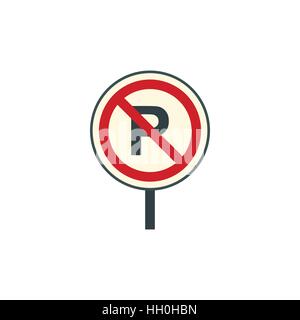 Parking is prohibited icon, flat style Stock Vector
