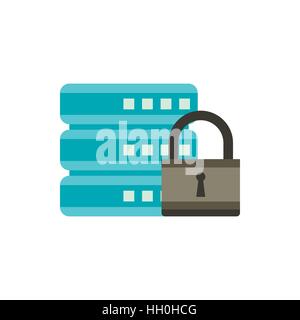Data retention protection icon, flat style Stock Vector