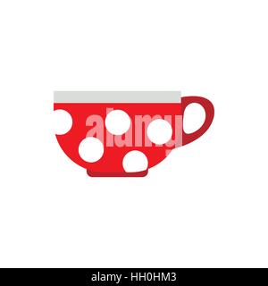 Cup with polka dots icon, flat style Stock Vector