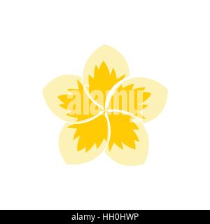 Frangipani flower icon, flat style Stock Vector