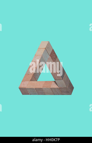 Penrose Triangle - Impossible shape - Building the impossible Stock Photo