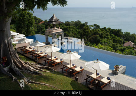Pool, luxury hotel Pimalai Resort, Kantiang Beach, Ko Lanta or Koh Lanta island, Krabi, Thailand, Asia. Pimalai Resort & Spa is a luxury beach resort Stock Photo